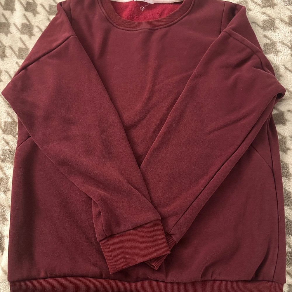 Nursing Friendly Burgundy Crewneck Sweatshirt